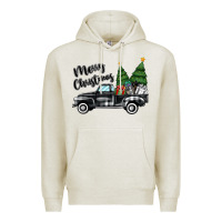 Oatmeal Heather merry christmas truck Premium Hoodie - MaliasSmallBusiness