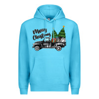 Ocean Blue merry christmas truck Premium Hoodie - MaliasSmallBusiness