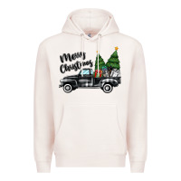 Pale Pink merry christmas truck Premium Hoodie - MaliasSmallBusiness