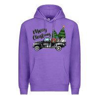 Purple merry christmas truck Premium Hoodie - MaliasSmallBusiness