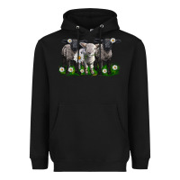 Black baby sheeps with daisies Heavyweight Hoodie - LillyAllenDesigns