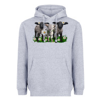 Heather Grey baby sheeps with daisies Heavyweight Hoodie - LillyAllenDesigns