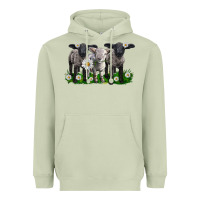 Matcha baby sheeps with daisies Heavyweight Hoodie - LillyAllenDesigns
