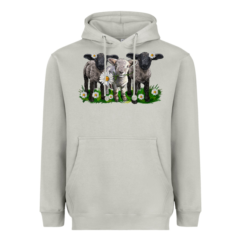 Baby Sheeps With Daisies Heavyweight Hoodie by LillyAllenDesigns | Teevron
