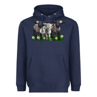 Navy baby sheeps with daisies Heavyweight Hoodie - LillyAllenDesigns