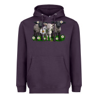 Plum baby sheeps with daisies Heavyweight Hoodie - LillyAllenDesigns