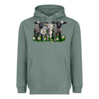Sage baby sheeps with daisies Heavyweight Hoodie - LillyAllenDesigns