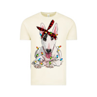 Vintage Arctic bull terrier with christmas lights Vintage Tee - RanaPortraitStore