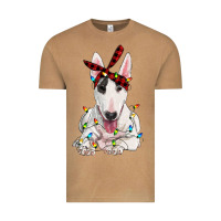Vintage Camel bull terrier with christmas lights Vintage Tee - RanaPortraitStore