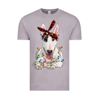Vintage Zinc bull terrier with christmas lights Vintage Tee - RanaPortraitStore