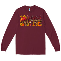 Burgundy firefighter wife with hat sunflowers Long Sleeve Tee - HRA Design Shop