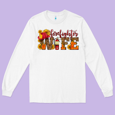 Firefighter Wife With Hat Sunflowers Long Sleeve Tee Designed By Hra Design Shop