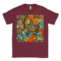 Burgundy western stars seamless pattern Classic Tee - HRA Design Shop