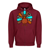 Burgundy Thanksgiving Turkey Zipper Hoodie - JahusDesignShop