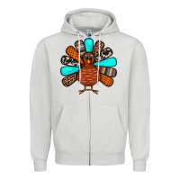 Dove Grey Thanksgiving Turkey Zipper Hoodie - JahusDesignShop