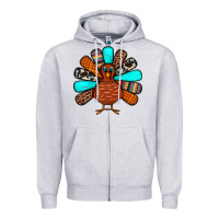 Heather Grey Thanksgiving Turkey Zipper Hoodie - JahusDesignShop