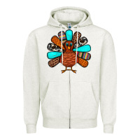 Oatmeal Heather Thanksgiving Turkey Zipper Hoodie - JahusDesignShop