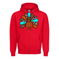 Red Thanksgiving Turkey Zipper Hoodie - JahusDesignShop