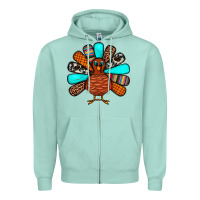 Seafoam Thanksgiving Turkey Zipper Hoodie - JahusDesignShop