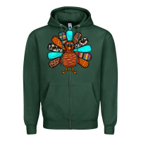 Sports Green Thanksgiving Turkey Zipper Hoodie - JahusDesignShop