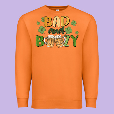 Bad And Boozy Premium Sweatshirt Designed By Maliassmallbusiness