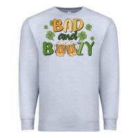 Heather Grey bad and boozy Premium Sweatshirt - MaliasSmallBusiness