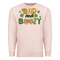 Pale Pink bad and boozy Premium Sweatshirt - MaliasSmallBusiness