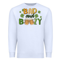 White bad and boozy Premium Sweatshirt - MaliasSmallBusiness