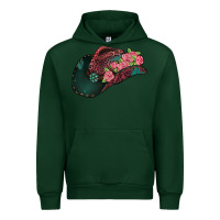 Forest Green leopard flowers cowboy hat Urban Hoodie - Jasminsmagicworld