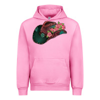 Fuchsia Pink leopard flowers cowboy hat Urban Hoodie - Jasminsmagicworld