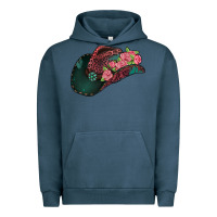 Pigment Midnight Navy leopard flowers cowboy hat Urban Hoodie - Jasminsmagicworld