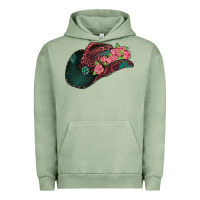 Pigment Oil Green leopard flowers cowboy hat Urban Hoodie - Jasminsmagicworld