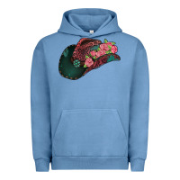 Pigment Pebble Blue leopard flowers cowboy hat Urban Hoodie - Jasminsmagicworld