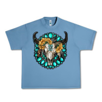 Pebble Blue gamestone with bull skull Urban Heavy Tee - RanaPortraitStore