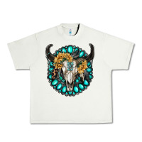 Pistachio gamestone with bull skull Urban Heavy Tee - RanaPortraitStore