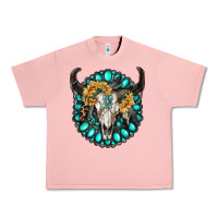 Salmon gamestone with bull skull Urban Heavy Tee - RanaPortraitStore