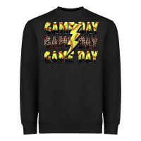 Black game day game day softball lightning bolt Heavyweight Sweatshirt - Zillion Design Studio