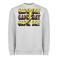 Heather Grey game day game day softball lightning bolt Heavyweight Sweatshirt - Zillion Design Studio