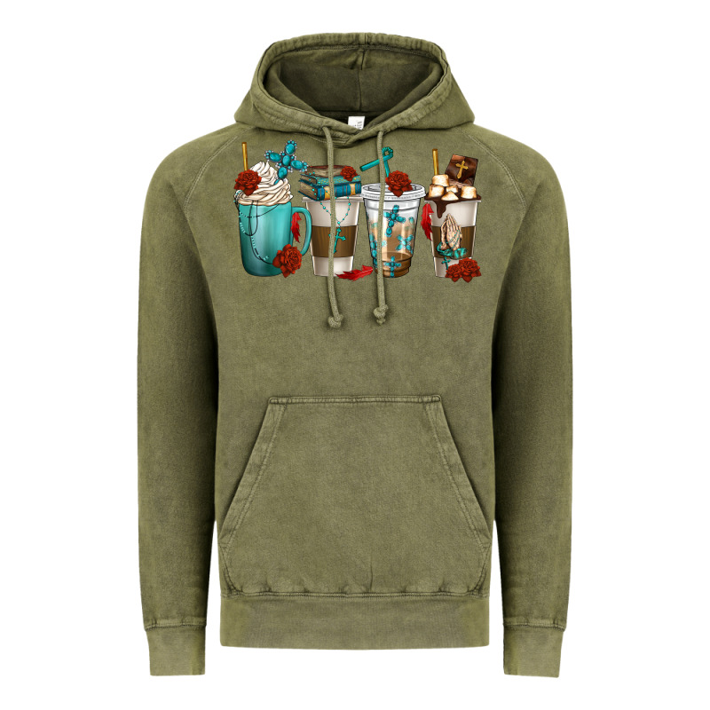 Faith Coffee Cups Vintage Hoodie by texasbilliewilder | Teevron