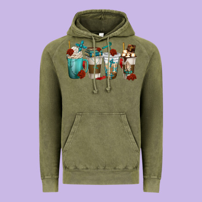 Vintage Hoodie faith coffee cups