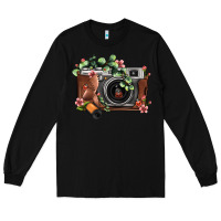 Black floral eucalyptus film roll vintage camera Long Sleeve Tee - FaDigitalArtStudio