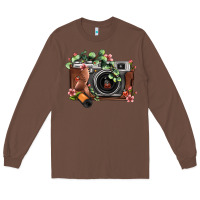 Chestnut floral eucalyptus film roll vintage camera Long Sleeve Tee - FaDigitalArtStudio