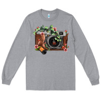 Heather Grey floral eucalyptus film roll vintage camera Long Sleeve Tee - FaDigitalArtStudio