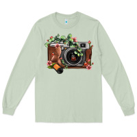 Matcha floral eucalyptus film roll vintage camera Long Sleeve Tee - FaDigitalArtStudio