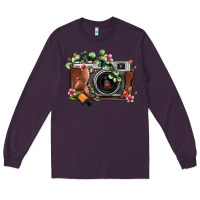 Plum floral eucalyptus film roll vintage camera Long Sleeve Tee - FaDigitalArtStudio