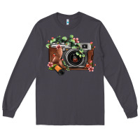Smoke floral eucalyptus film roll vintage camera Long Sleeve Tee - FaDigitalArtStudio