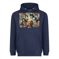 Navy 3 western horses running free Heavyweight Hoodie - LillyAllenDesigns