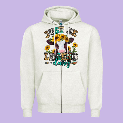 Just Be Legend Dairy Heifer Zipper Hoodie Designed By Jasminsmagicworld