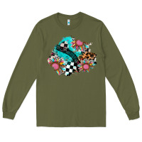 Army Green race sunflower patches Long Sleeve Tee - AdoDesignShop