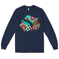 Navy race sunflower patches Long Sleeve Tee - AdoDesignShop